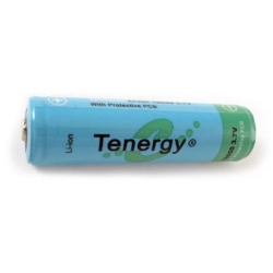 Tenergy 18650 3.7V 2600mAh Button Top Rechargeable Battery w/ PCB 